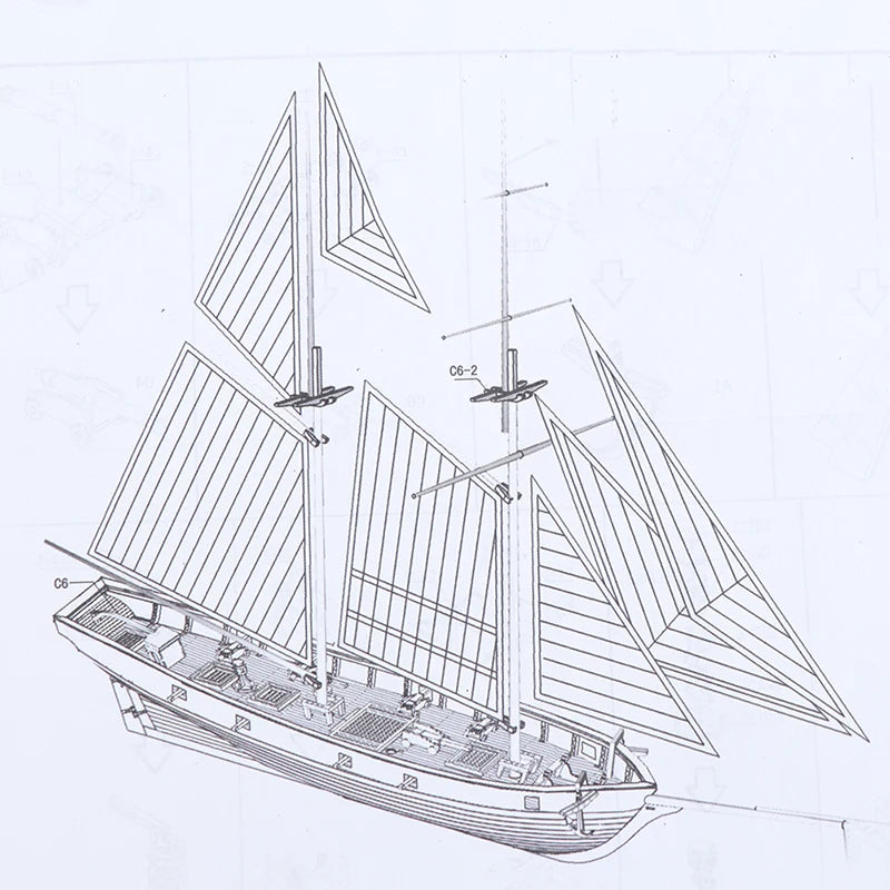 DIY Wooden Sailboat Model Kit