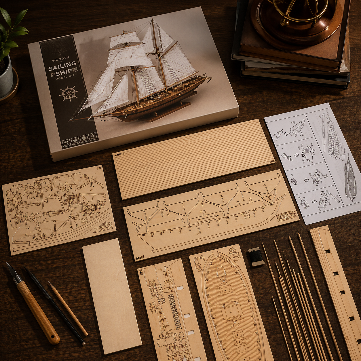 DIY Wooden Sailboat Model Kit