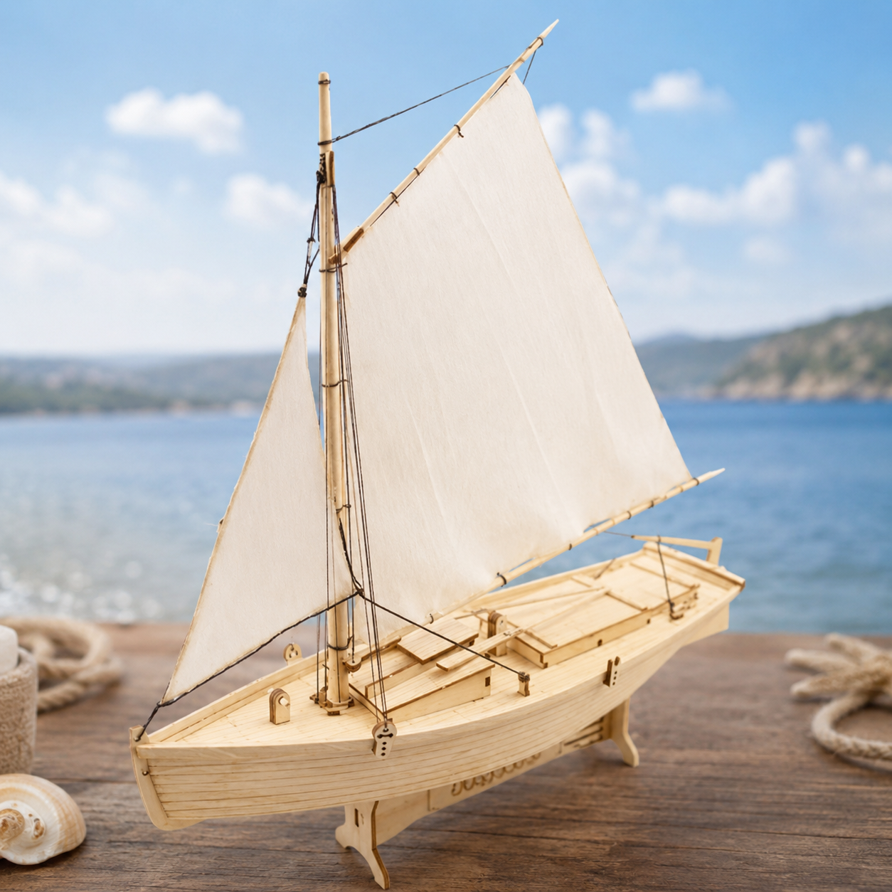 DIY Wooden Sailboat Model Kit