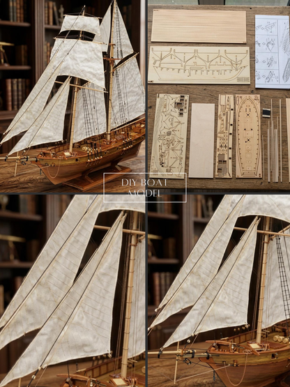 DIY Wooden Sailboat Model Kit