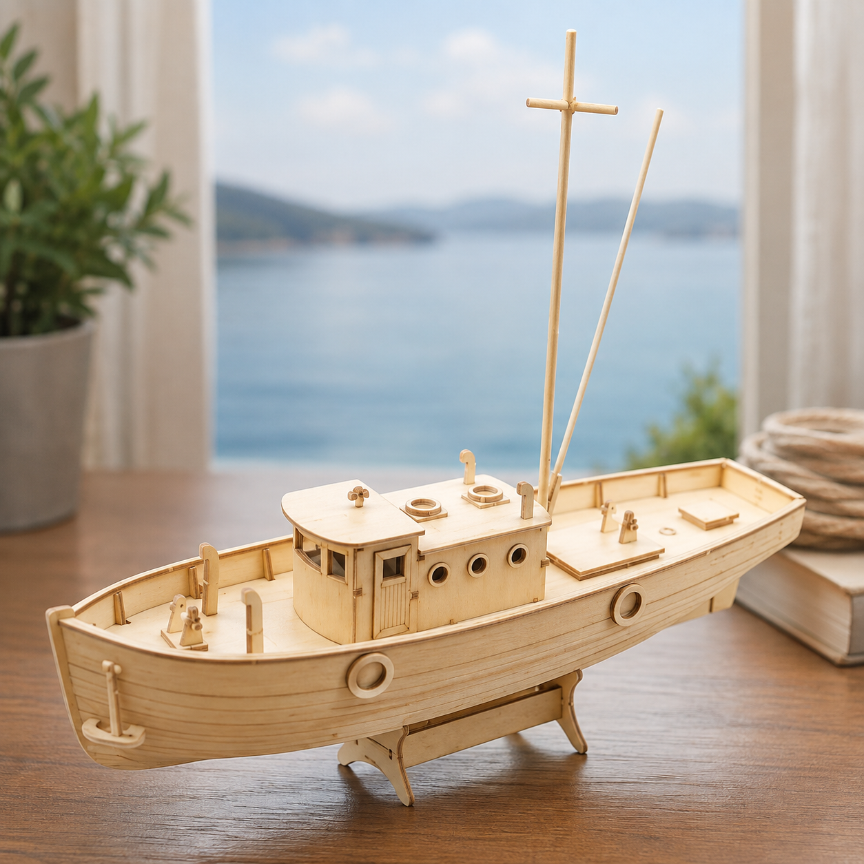 DIY Wooden Sailboat Model Kit